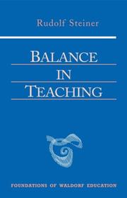 Cover of: Balance in Teaching (Foundations of Waldorf Education) by Rudolf Steiner
