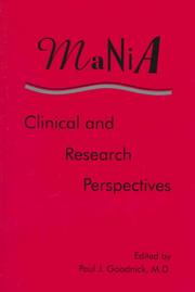Cover of: Mania by Paul J. Goodnick