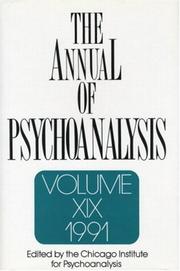 Cover of: The Annual of Psychoanalysis, V. 19 (Annual of Psychoanalysis)