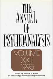 Cover of: The Annual of Psychoanalysis, V. 23 (Annual of Psychoanalysis)