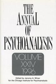 Cover of: The Annual of Psychoanalysis, V. 24 (Annual of Psychoanalysis)