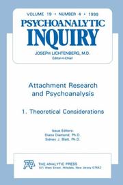 Cover of: Attachment Research and Psychoanalysis: Psychoanalytic Inquiry 19.4 (Psychoanalytic Inquiry Series, Vol. 19, No. 4)