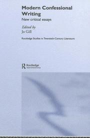 Cover of: Modern Confessional Writing  New Critical Essays