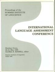 Cover of: Proceedings of the International Language Assessment Conference