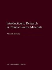 Cover of: Introduction to Research in Chinese Source Materials (Far Eastern Publications Series)