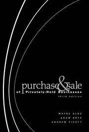 Cover of: Purchase and Sale of Privately-Held Businesses (The), 3rd Edition