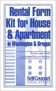 Cover of: Rental Form Kit for House & Apartment in Washington & Oregon (Self-Counsel Legal)