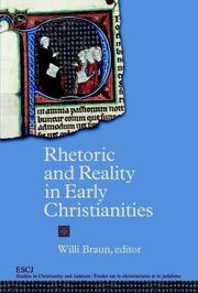 Cover of: Rhetoric and Reality in Early Christianities (ESCJ)