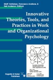 Cover of: Innovative Theories, Tools, and Practices in Work and Organizational Psychology