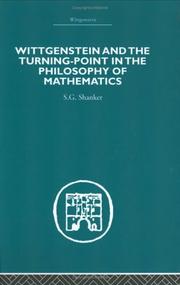 Cover of: Wittgenstein and the Turning Point in the Philosophy of Mathematics: Routledge Library Editions Wittgenstein