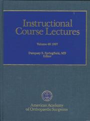 Instructional Course Lectures Vol 46 (AAOS Instructional Course Lectures) by Dempsey S Springfield