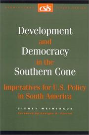 Cover of: Development and Democracy in the Southern Cone by Sidney Weintraub