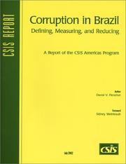 Cover of: Corruption in Brazil: Defining, Measuring, and Reducing (Csis Report)