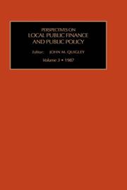 Cover of Perspectives on Local Public Finance and Public Policy