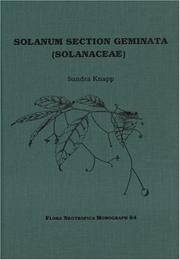 Cover of: Solanum Section Geminata (Solanaceae) (Flora Neotropica Monograph No. 84)