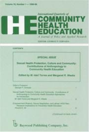 Cover of: Sexual Health, Protection, Culture & Community: Contributions of Anthropology to Community Health Education