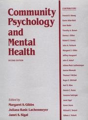 Cover of: Community Psychology and Mental Health by Margaret S. Gibbs, Juliana Rasic Lachenmeyer