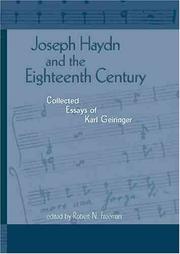 Cover of: Joseph Haydn and the Eighteenth Century: Collected Essays of Karl Geiringer (Detroit Monographs in Musicology) (Detroit Monographs in Musicology)
