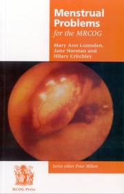 Menstrual problems for the MRCOG by Mary Ann Lumsden, Jane Norman, Hilary Critchley