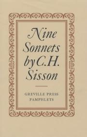 Cover of: Nine Sonnets (Greville Press Pamphlets) by C. H. Sisson