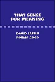 Cover of: That Sense for Meaning