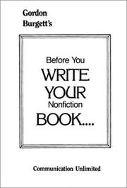 Cover of: Before You Write Your Nonfiction Book (Writing AC Seminar Series)