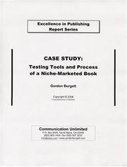 Cover of: Case Study: Testing Tools and Process of a Niche-Marketed Book
