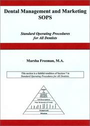 Cover of: Dental Management and Marketing SOPs