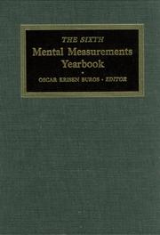 Cover of: The Sixth Mental Measurements Yearbook (Buros Mental Measurements Yearbooks) by Buros Institute