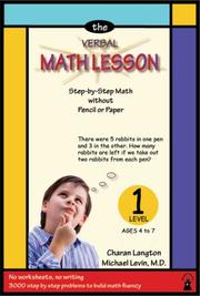 Cover of: The Verbal Math Lesson I: Step-by-Step Math Without Pencil or Paper