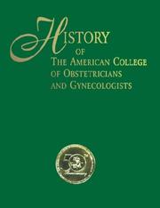 Cover of: History of the American College of Obstetricians and Gynecologists