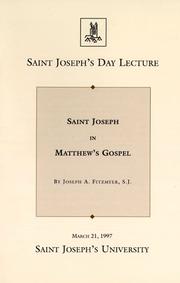 Cover of: Saint Joseph in Matthew's Gospel