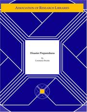 Cover of: Preservation Planning Program: Disaster Preparedness