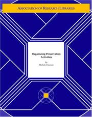 Cover of: Preservation Planning Program: Organizing Preservation Activities (Preservation Planning Program)