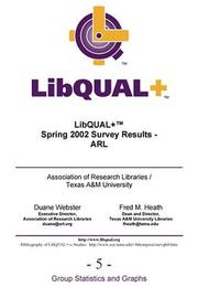 Cover of: LibQUAL+ Spring 2002 Survey Results: ARL
