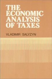 Cover of: Economic Analysis of Taxes