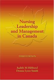 Cover of: Nursing Leadership and Management in Canada by Judith Hibberd, Donna Lynn Smith