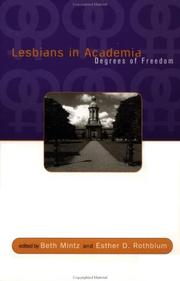 Cover of: Lesbians in academia by edited by Beth Mintz and Esther Rothblum.