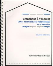 Cover of: Apprendre a Traduire by Valentine Watson Rodger