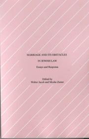 Cover of: Marriage and Its Obstacles in Jewish Law: Essays  and Responsa (Studies in Progressive Halakhah, 8)