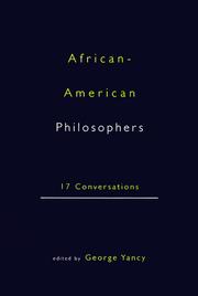 African American Philosophers by George Yancy