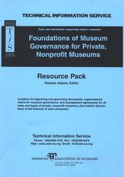 Cover of: Foundation of Museum Governance for Private, Nonprofit Museum