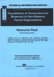 Cover of: Foundations of Governance for Museums in Non-Museum Parent Organizations