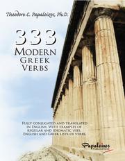 Cover of: 333 Modern Greek Verbs by Papaloizos, Theodore C.