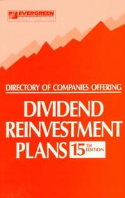 Cover of: Directory of Companies Offering Dividend Reinvestment Plans (15th ed)