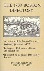 Cover of: The Seventeen Eighty-Nine Boston Directory