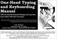 Cover of: One Hand Typing and Keyboarding Manual 