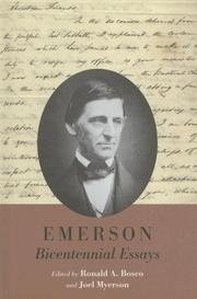 Cover of: Emerson Bicentennial Essays (Massachusetts Historical Society Studies in American History)