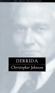 Cover of: Derrida by Johnson, Christopher