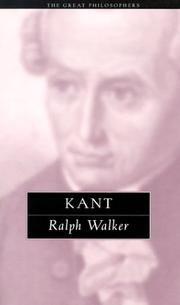 Cover of: Kant by R. Walker